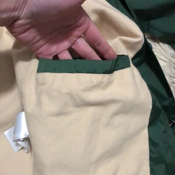 EUC RL POLO Snap Front WindBreaker-Green/Tan-Sz S-Nylon Lined-Detachable Hood - Picture 13 of 14